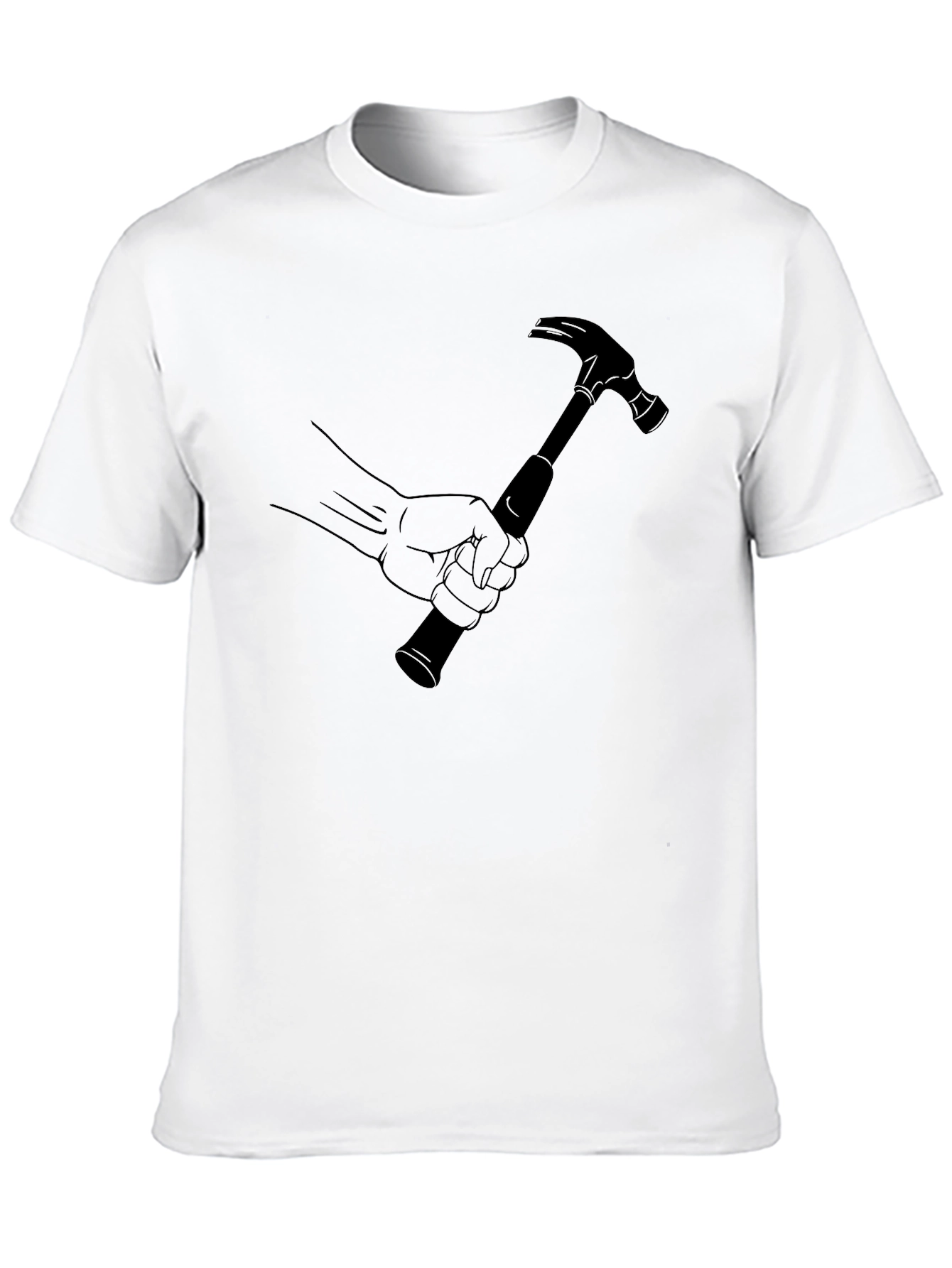 Hammer Time Graphic Tee - Black Cotton Crew Neck