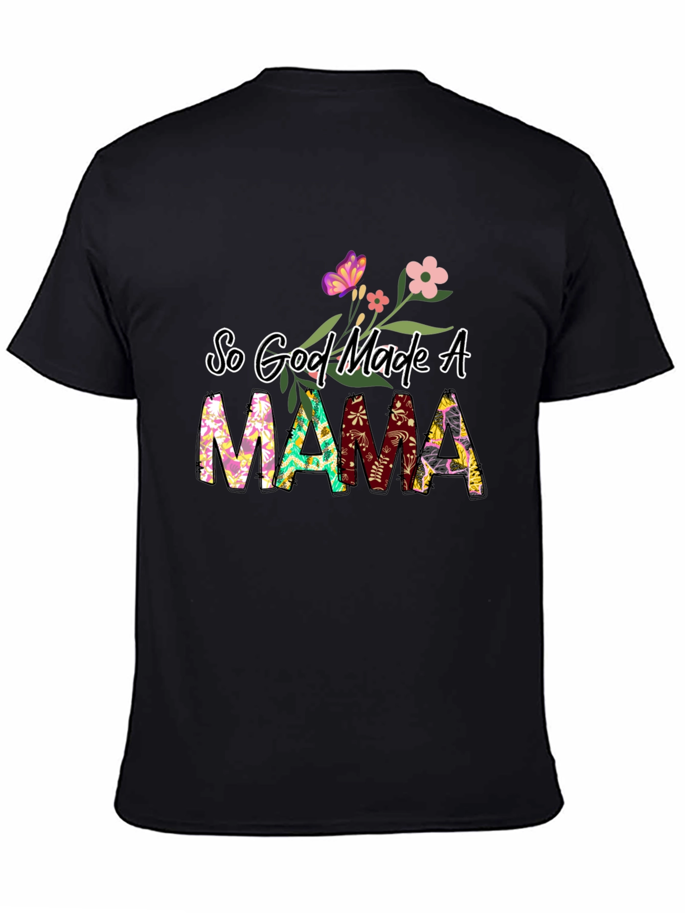 So God Made a Mama Floral Graphic Tee
