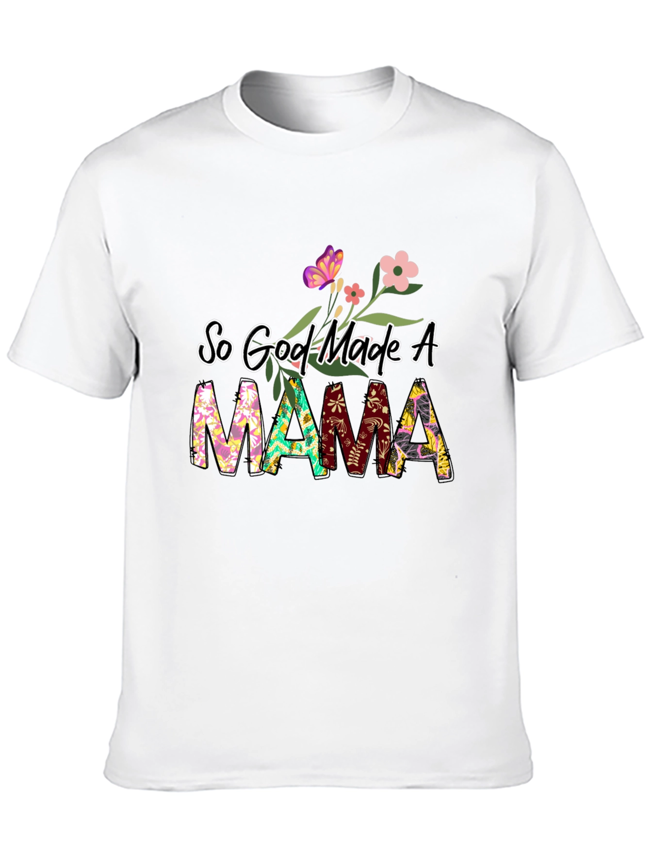 So God Made a Mama Floral Graphic Tee