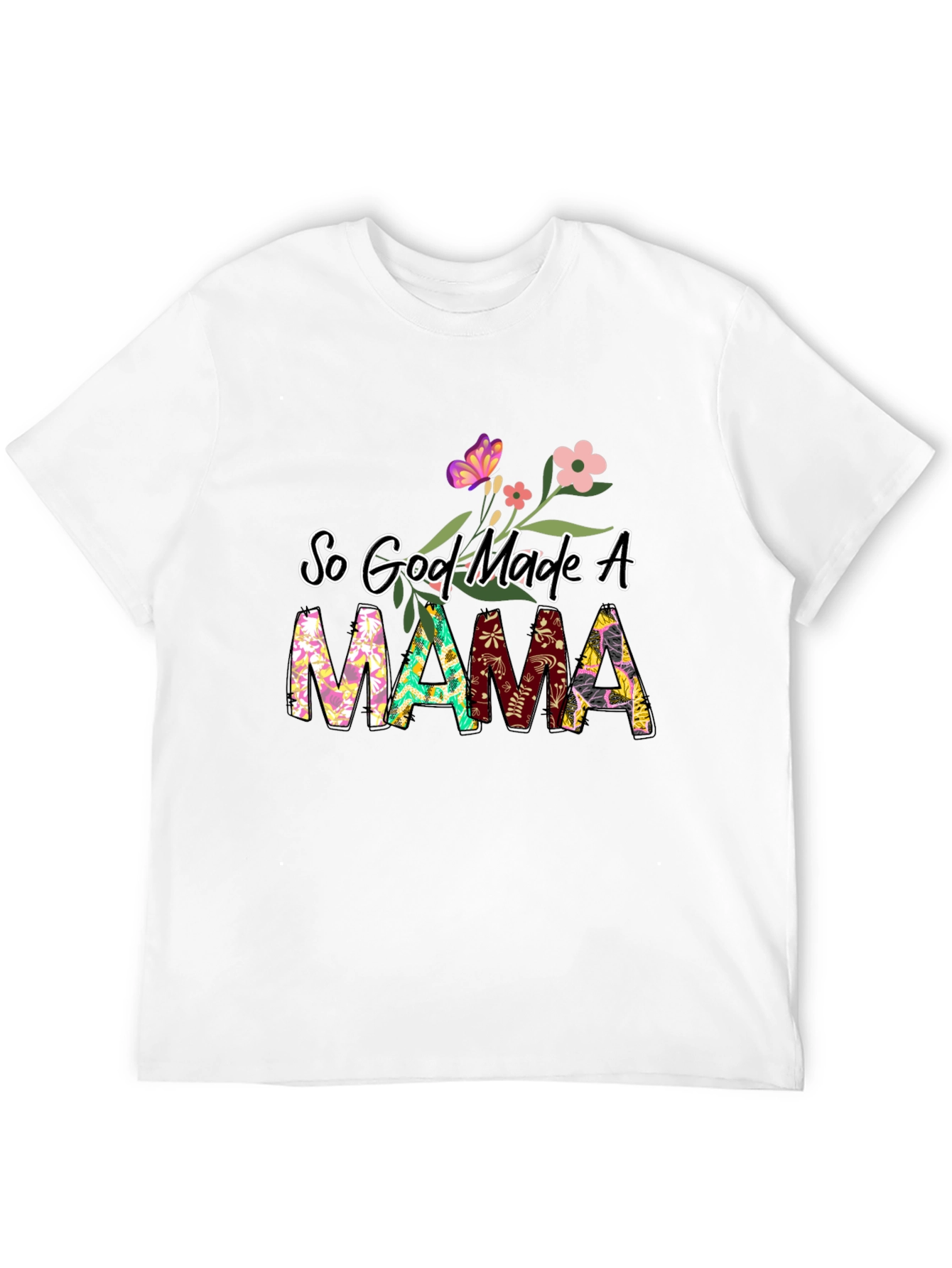 So God Made a Mama Floral Graphic Tee