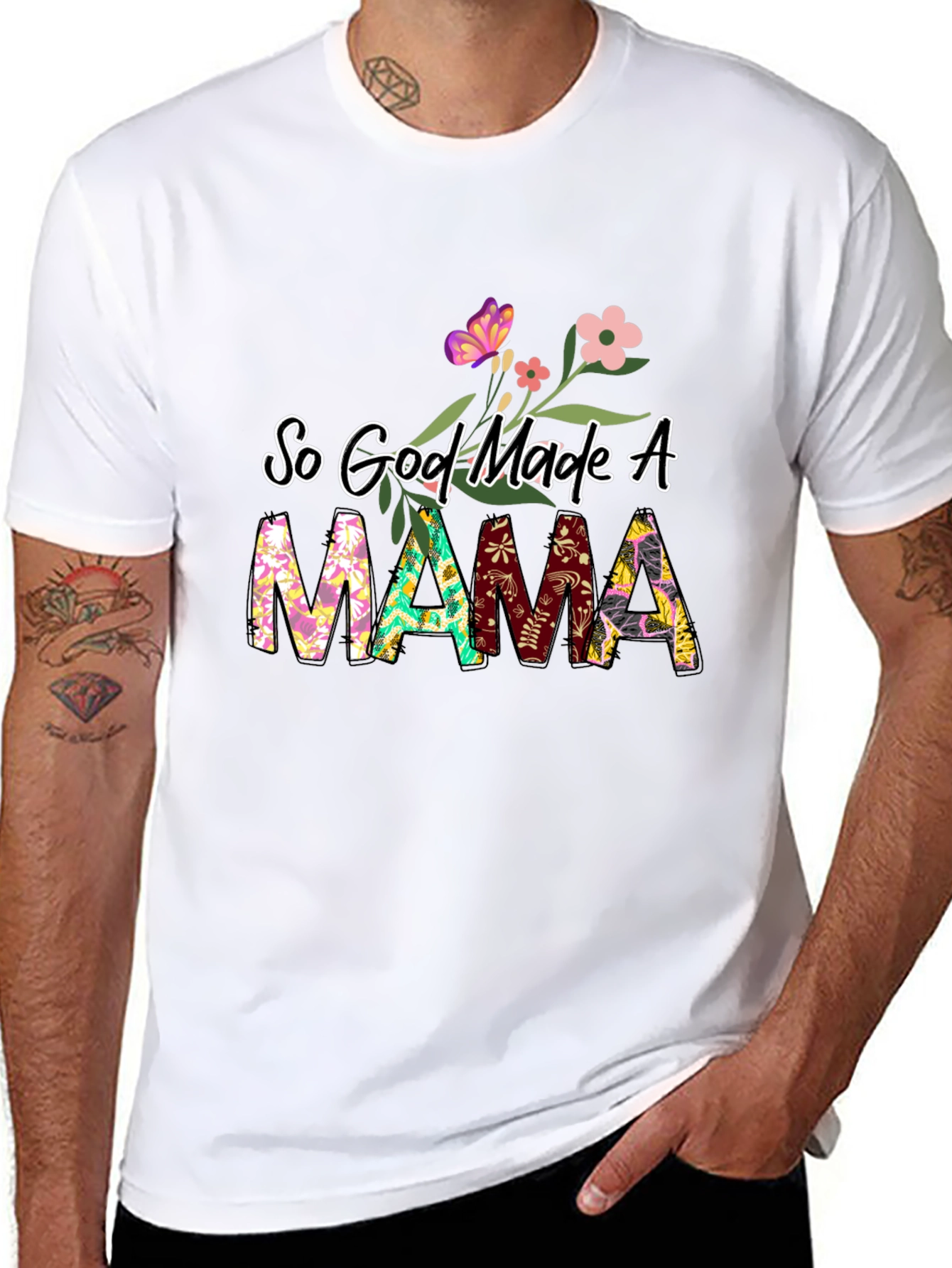 So God Made a Mama Floral Graphic Tee