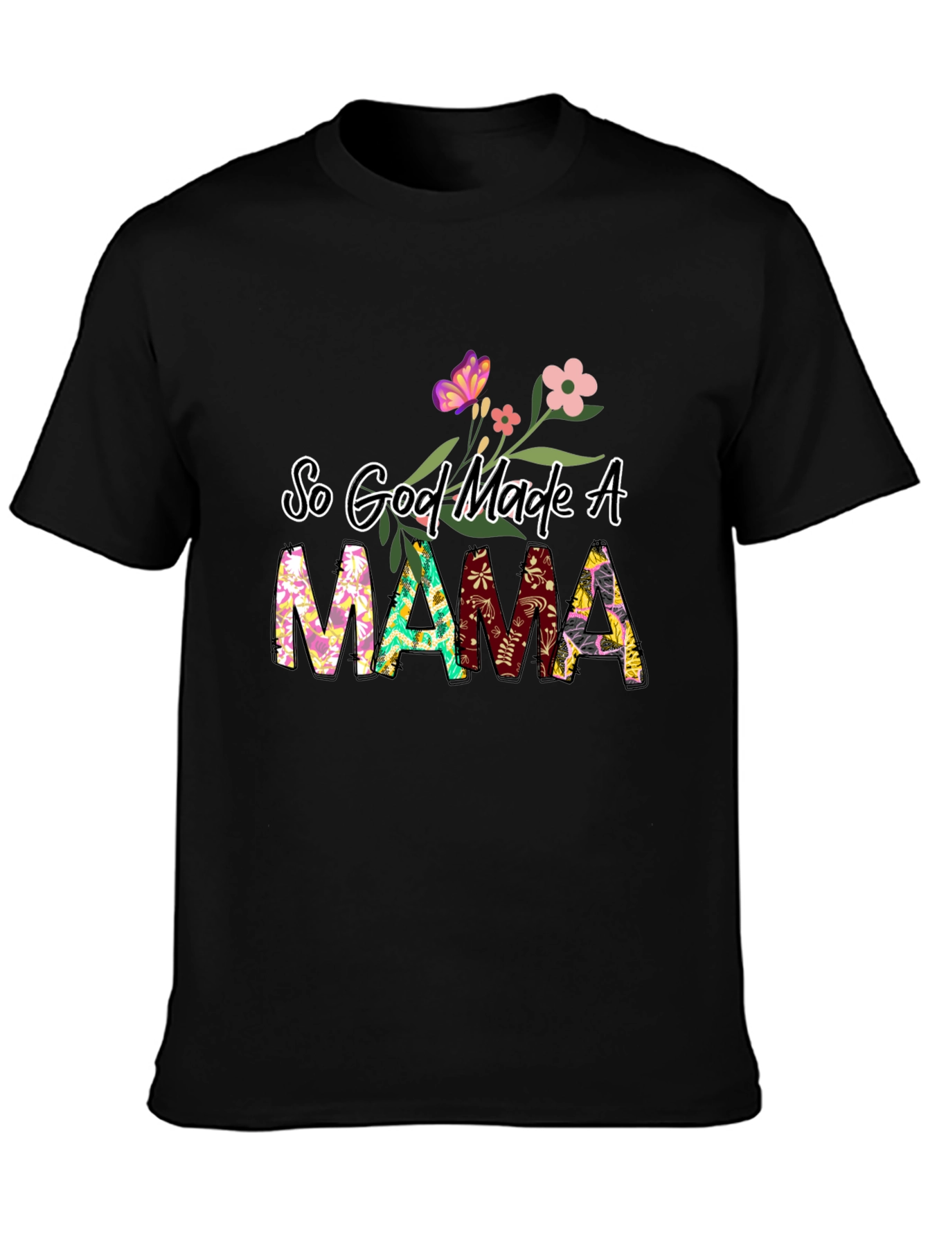 So God Made a Mama Floral Graphic Tee