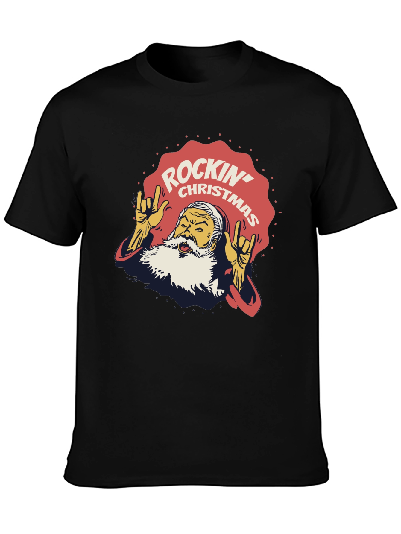 Rockin Christmas Santa T-Shirt - Holiday Party Tee