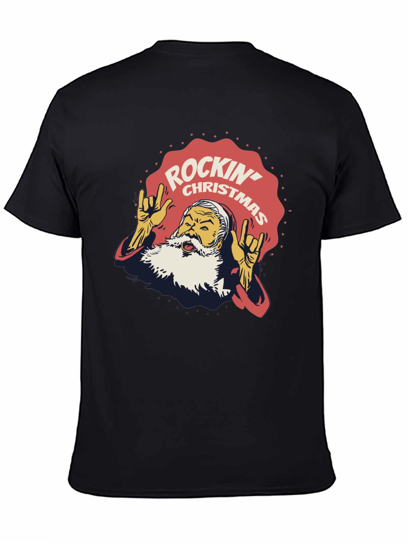Rockin Christmas Santa T-Shirt - Holiday Party Tee