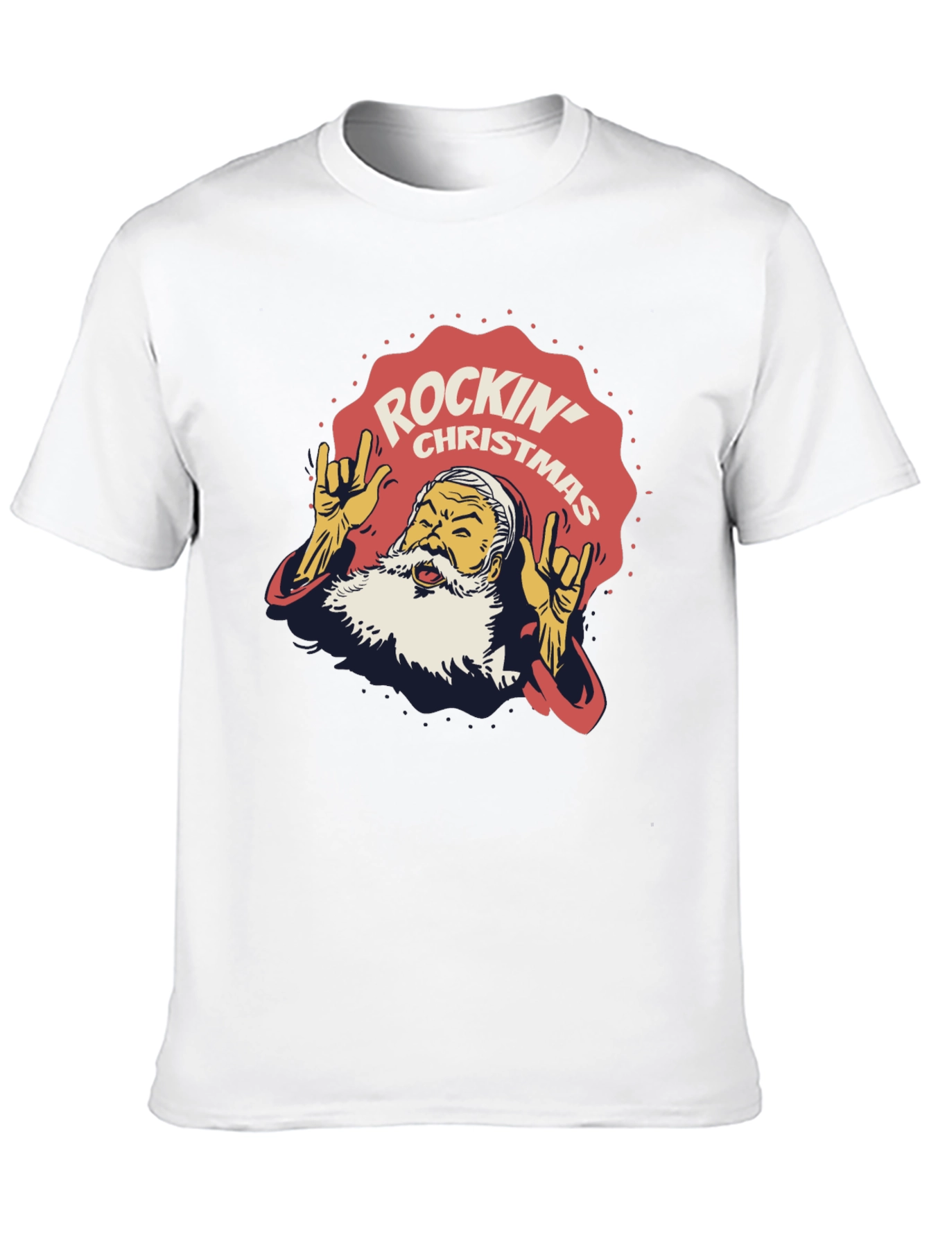 Rockin Christmas Santa T-Shirt - Holiday Party Tee