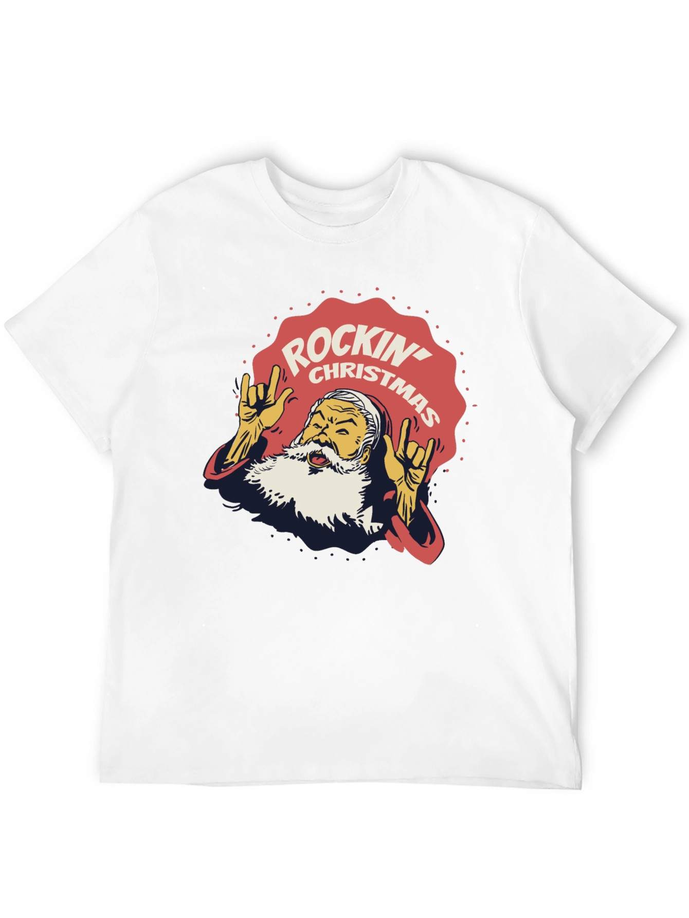 Rockin Christmas Santa T-Shirt - Holiday Party Tee