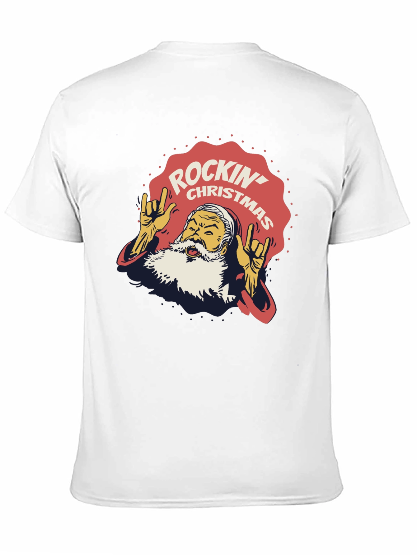 Rockin Christmas Santa T-Shirt - Holiday Party Tee