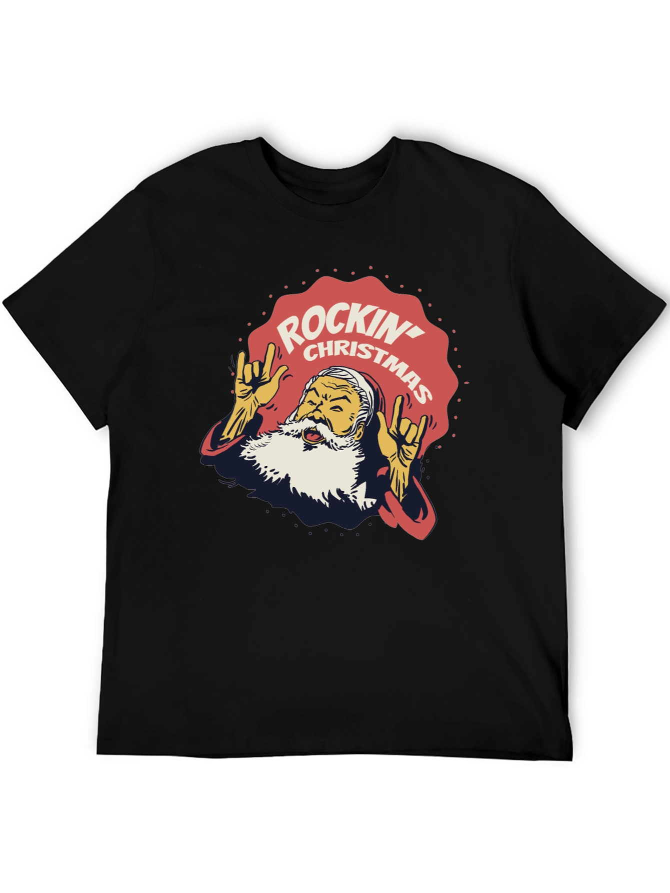 Rockin Christmas Santa T-Shirt - Holiday Party Tee