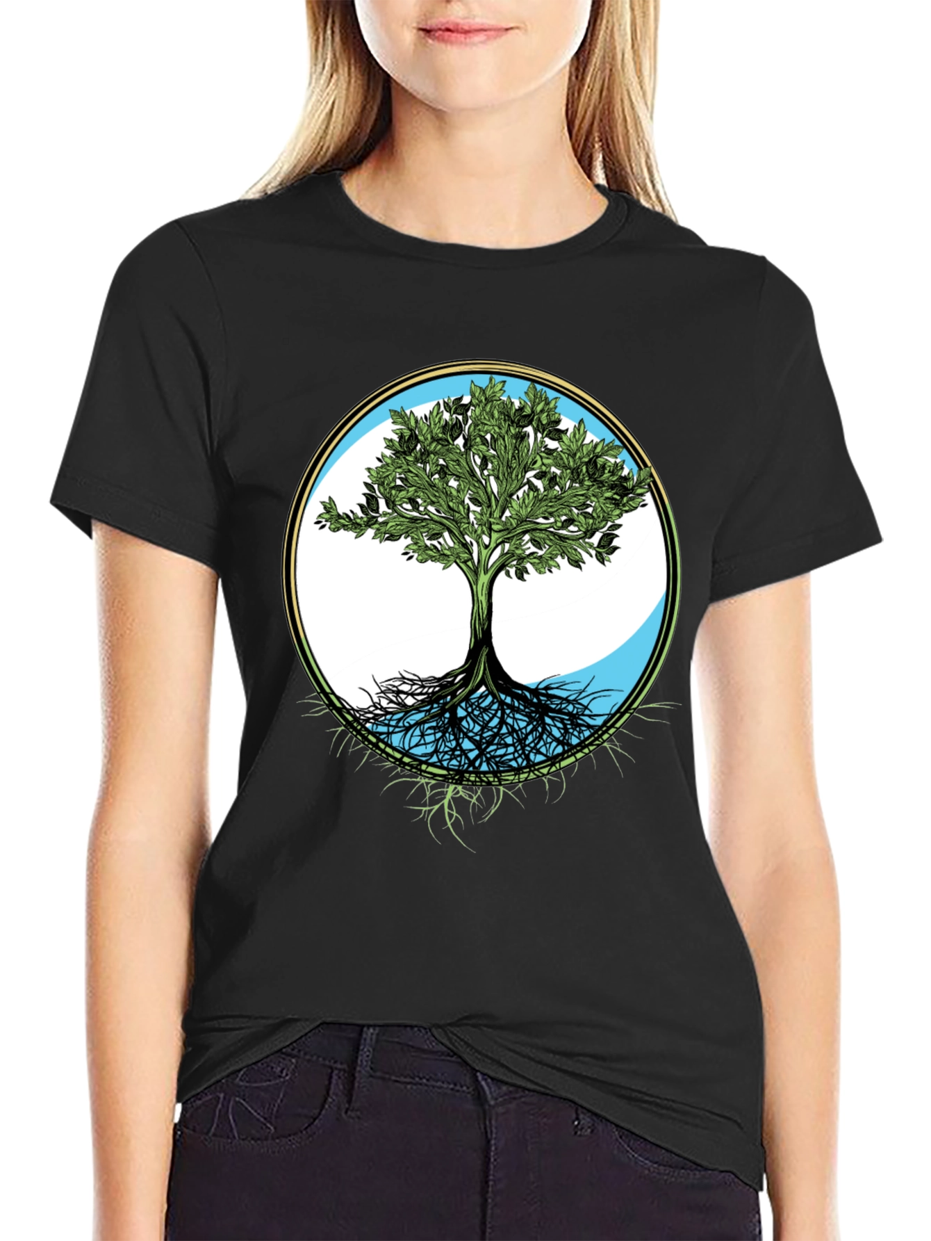 Tree of Life Graphic Tee - Black Casual T-Shirt