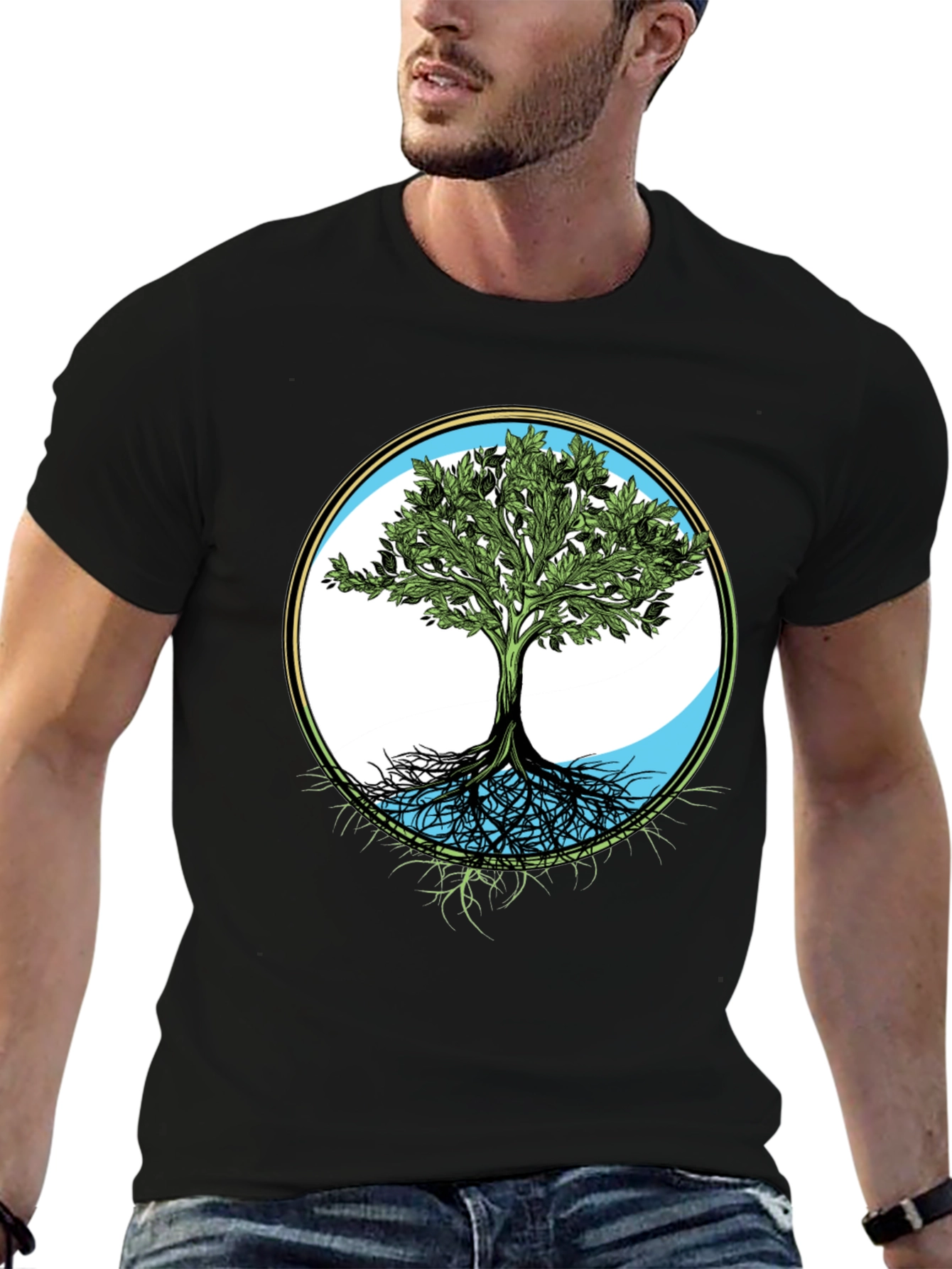 Tree of Life Graphic Tee - Black Casual T-Shirt