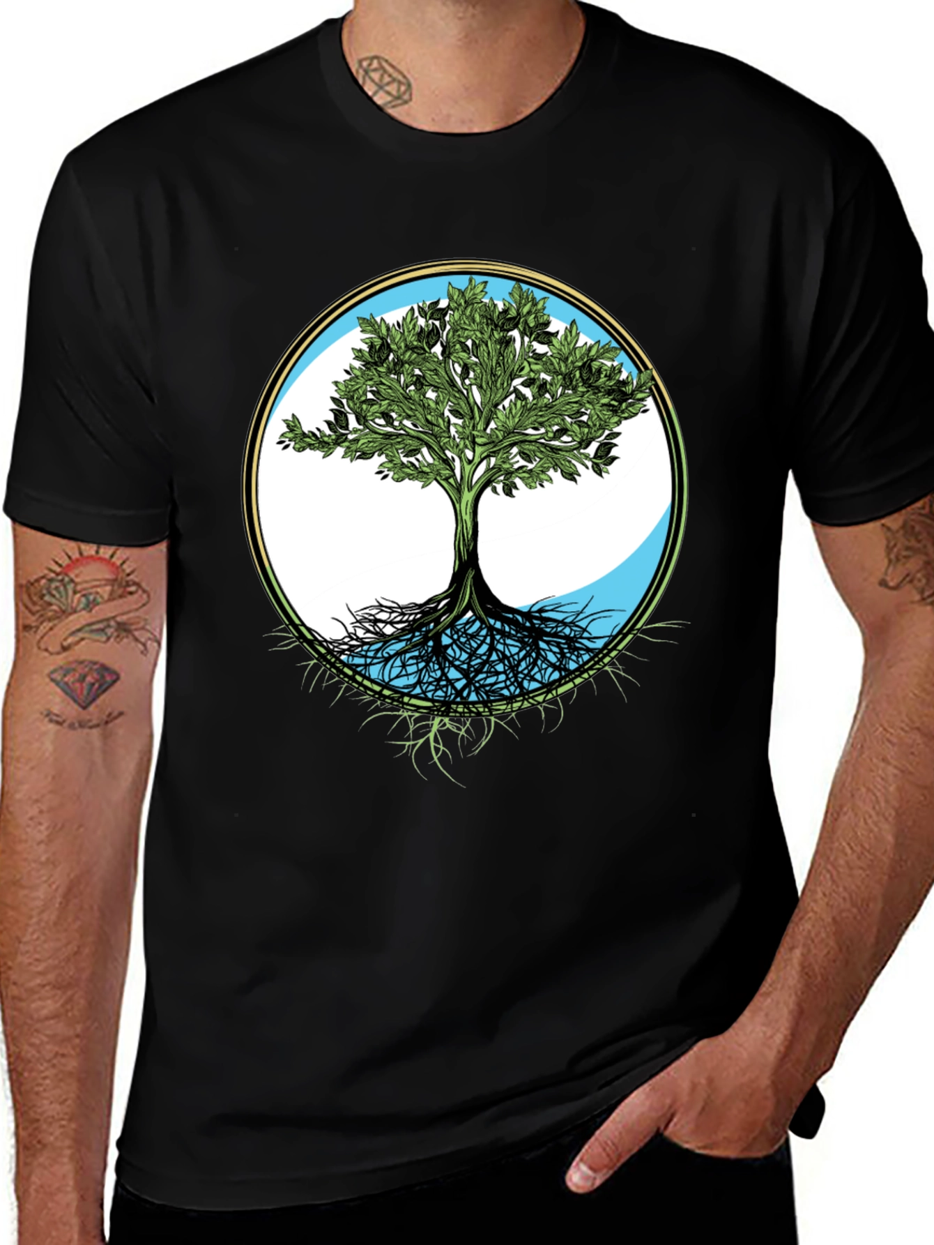 Tree of Life Graphic Tee - Black Casual T-Shirt