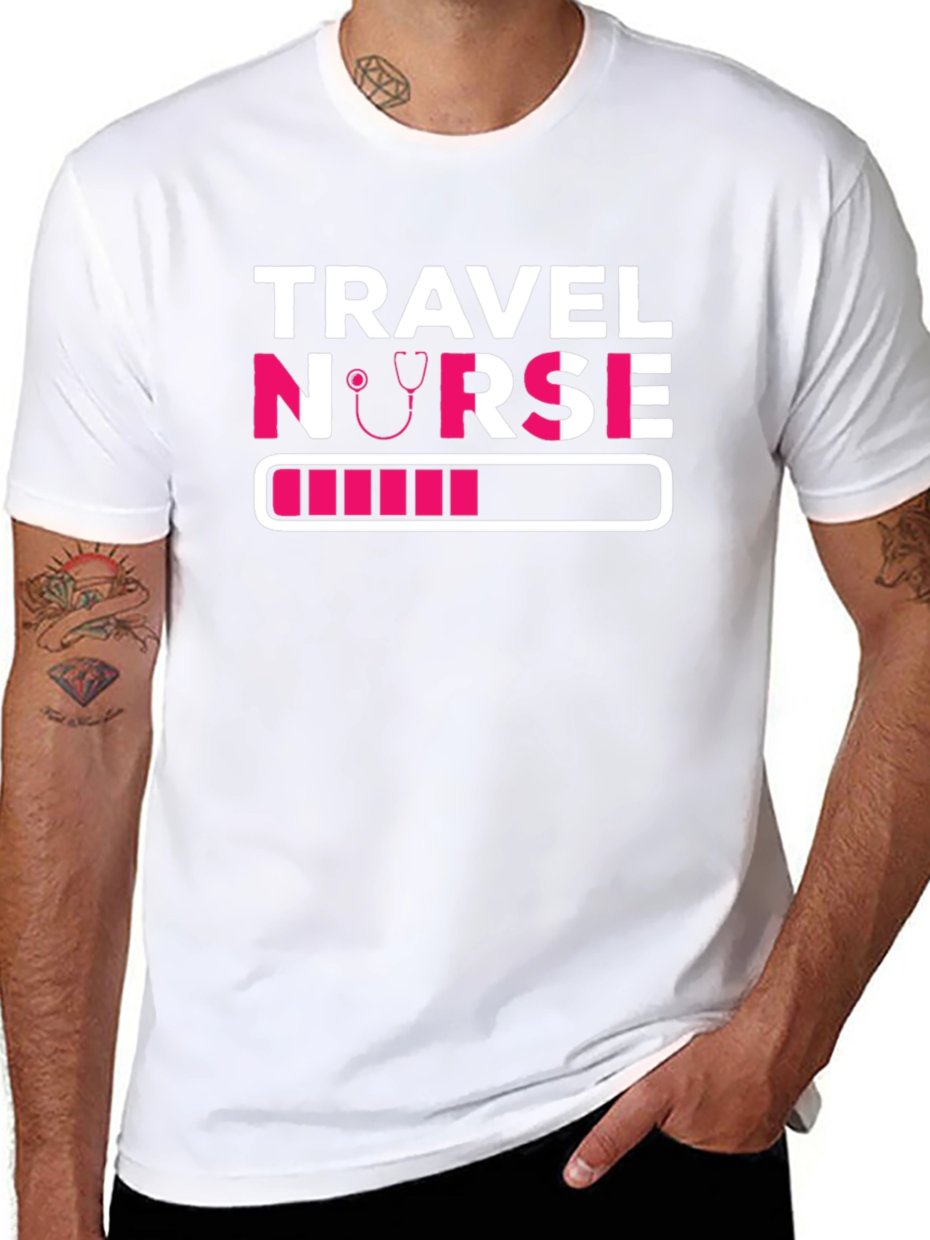 Travel Nurse Loading T-Shirt - Pink Design