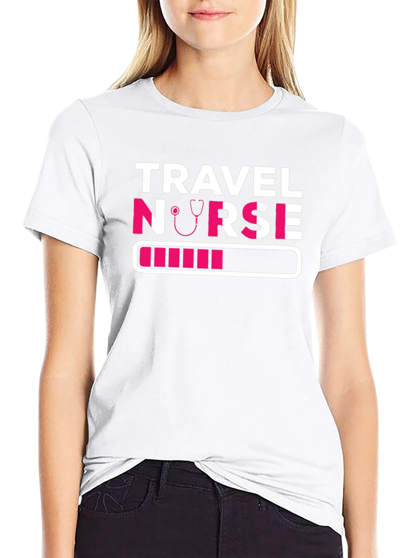 Travel Nurse Loading T-Shirt - Pink Design