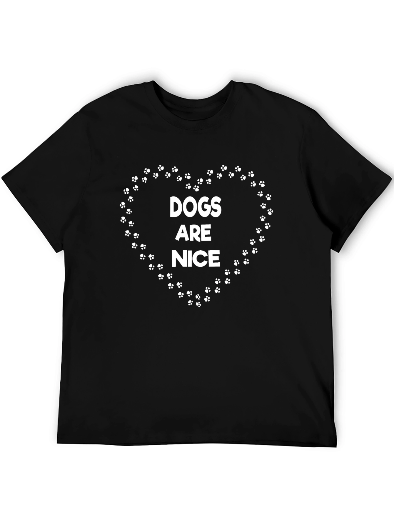 Dogs are Nice T-Shirt - Paw Print Heart