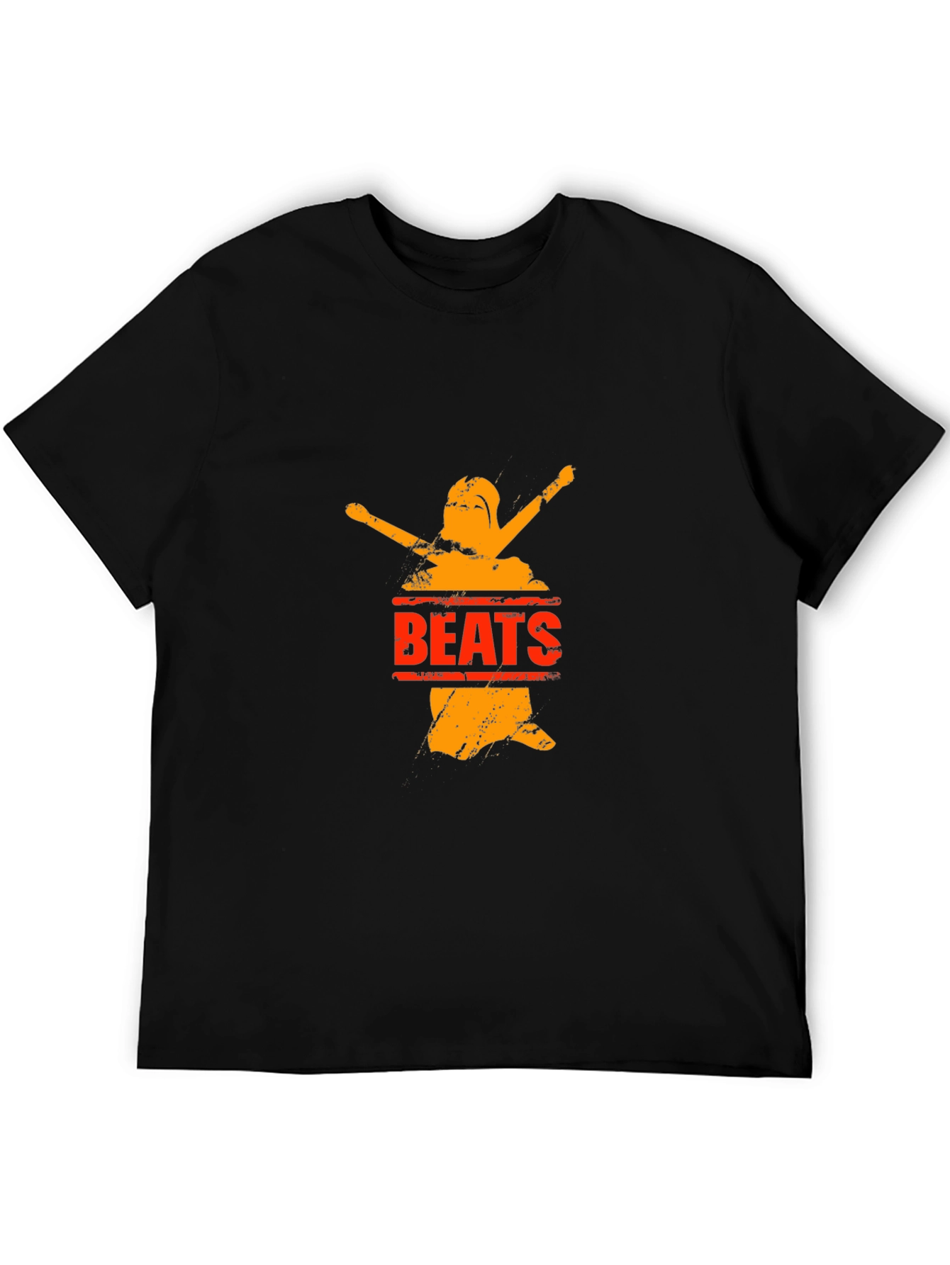 Black Graphic T-Shirt - Beats Design