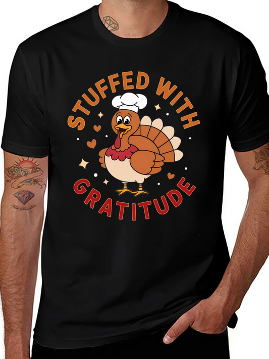 Stuffed with Gratitude Turkey Graphic T-Shirt