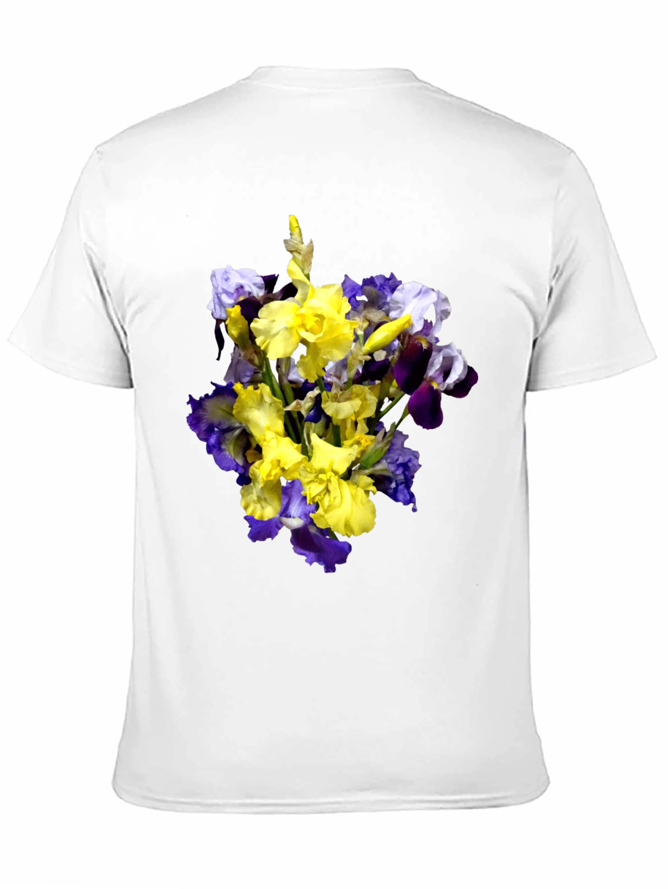 Floral Iris Bouquet Graphic Black T-Shirt