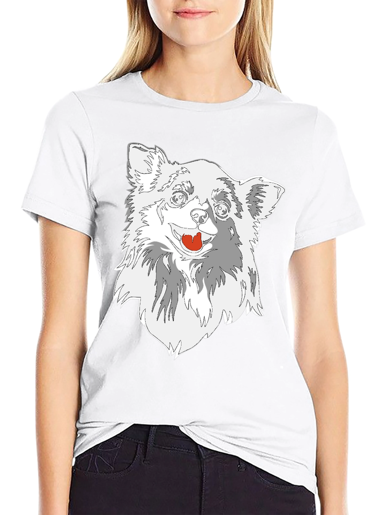 Dog Graphic Tee - Black Cotton Blend