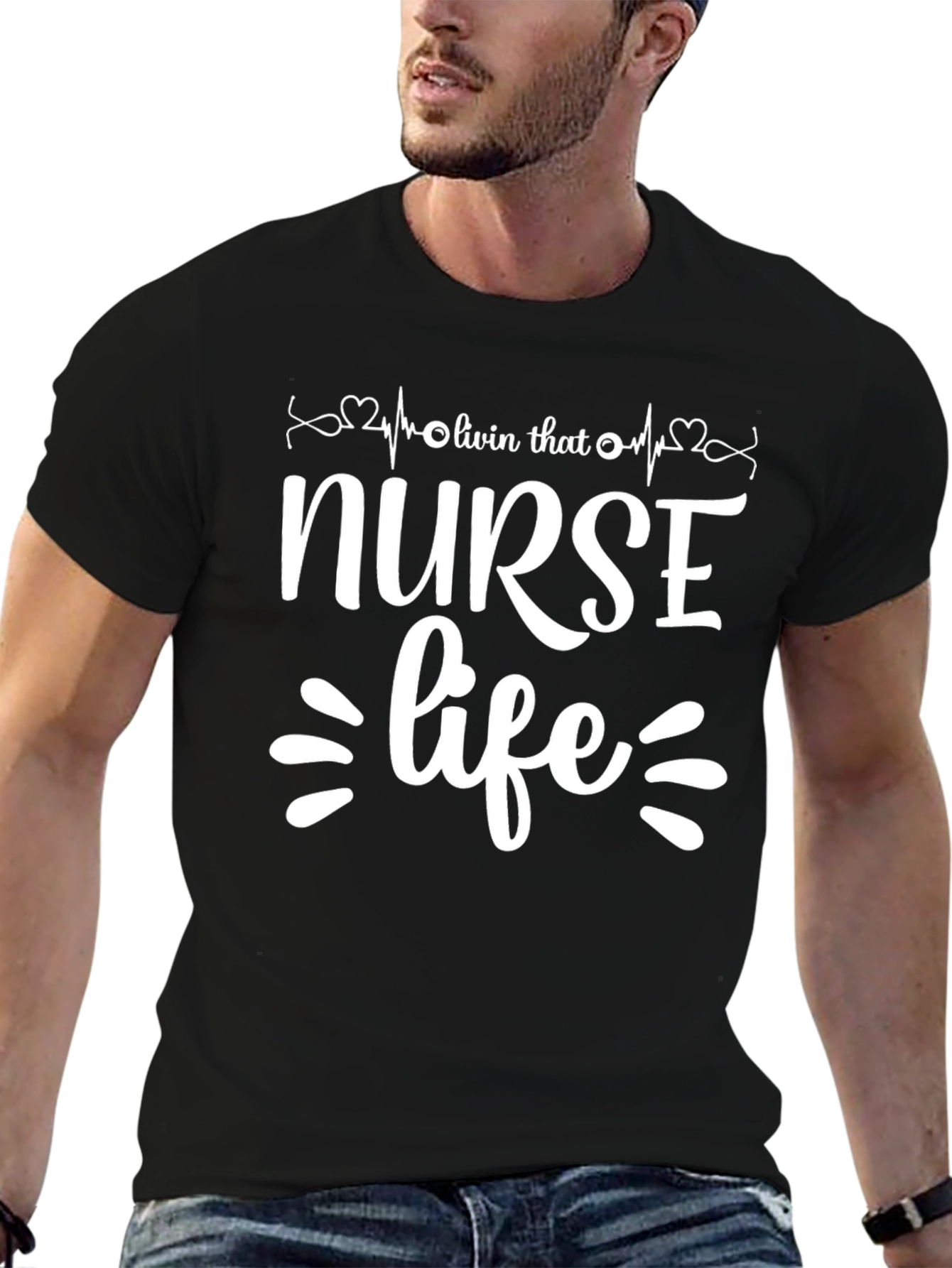 Nurse Life T-Shirt - Heartbeat Graphic