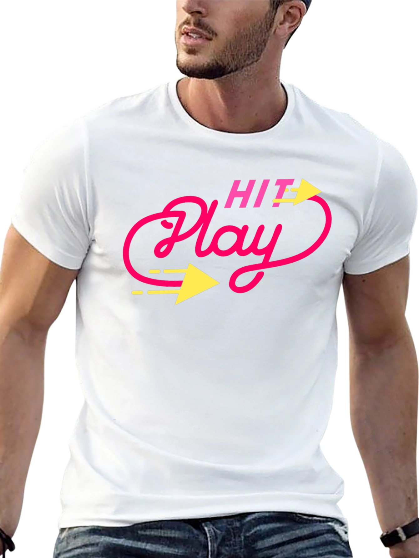 Hit Play Graphic Tee - Retro Style