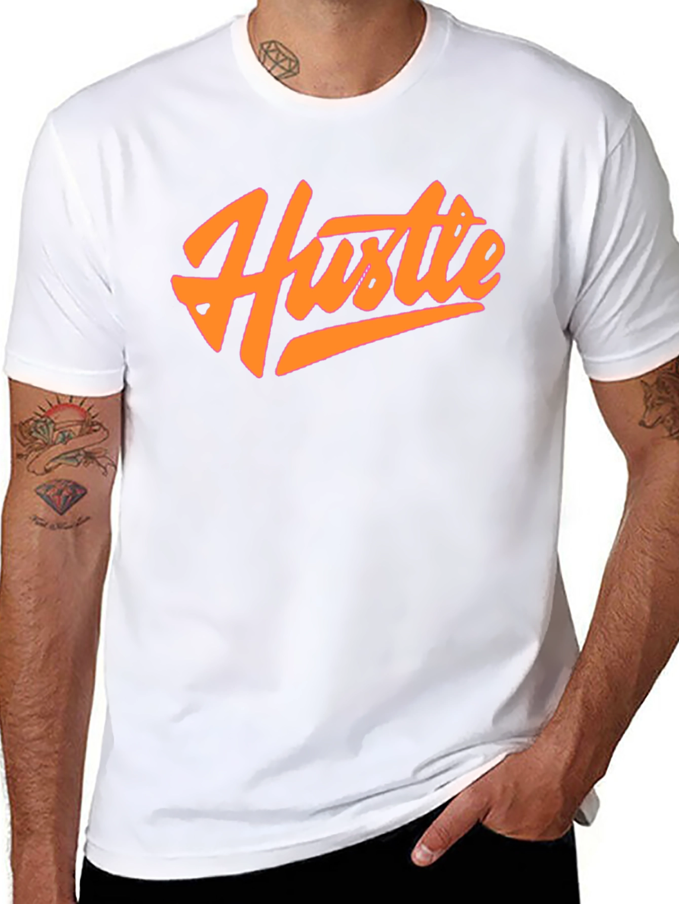 Hustle Graphic Tee - Black Casual T-Shirt