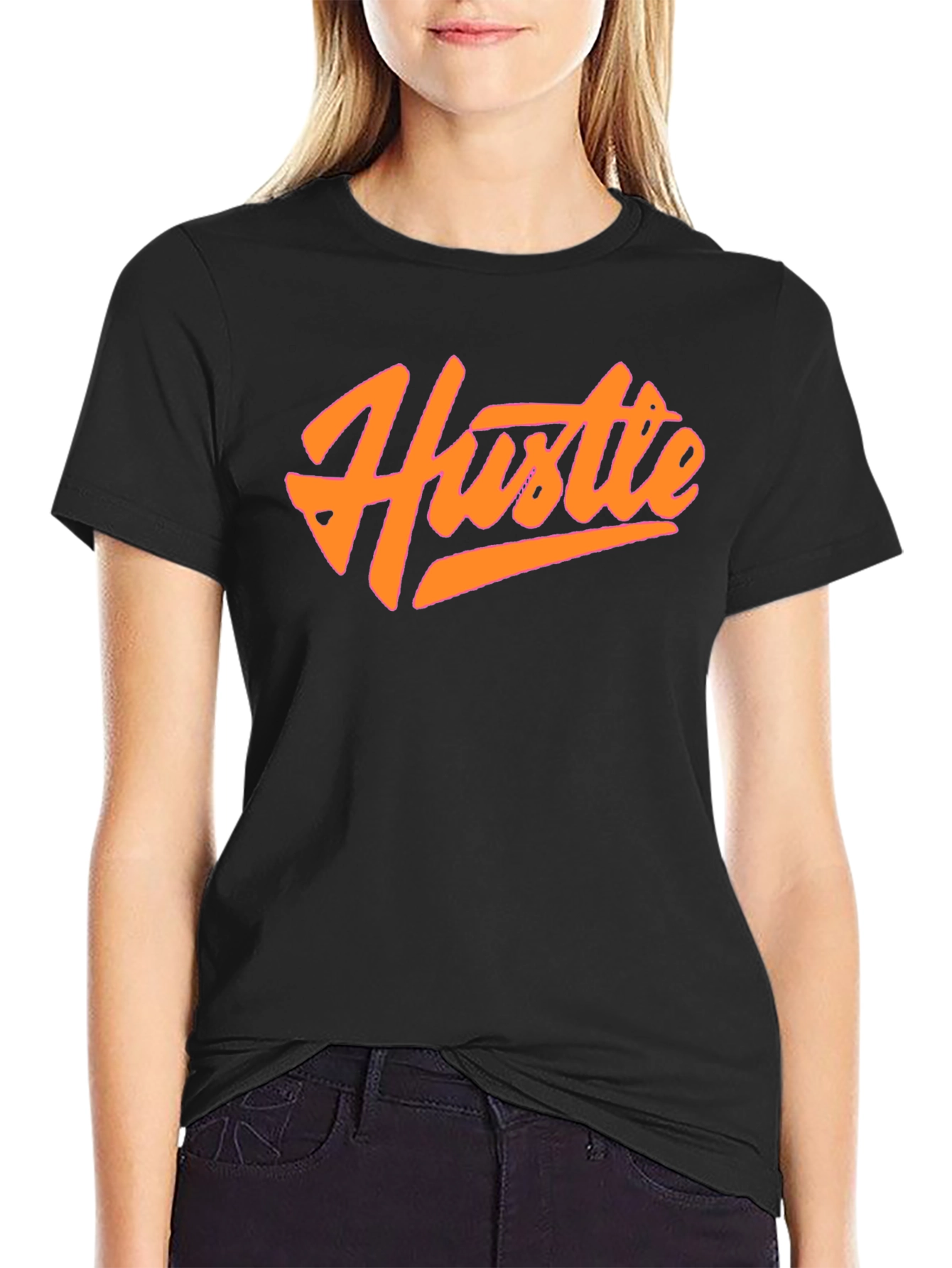 Hustle Graphic Tee - Black Casual T-Shirt