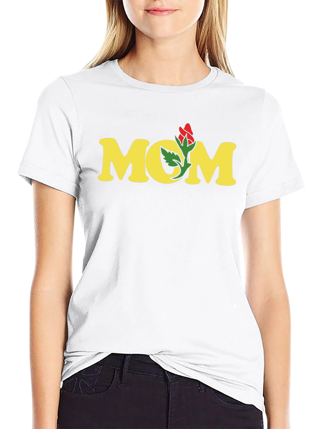 Mom Rose Graphic Tee - Soft Cotton Blend Shirt