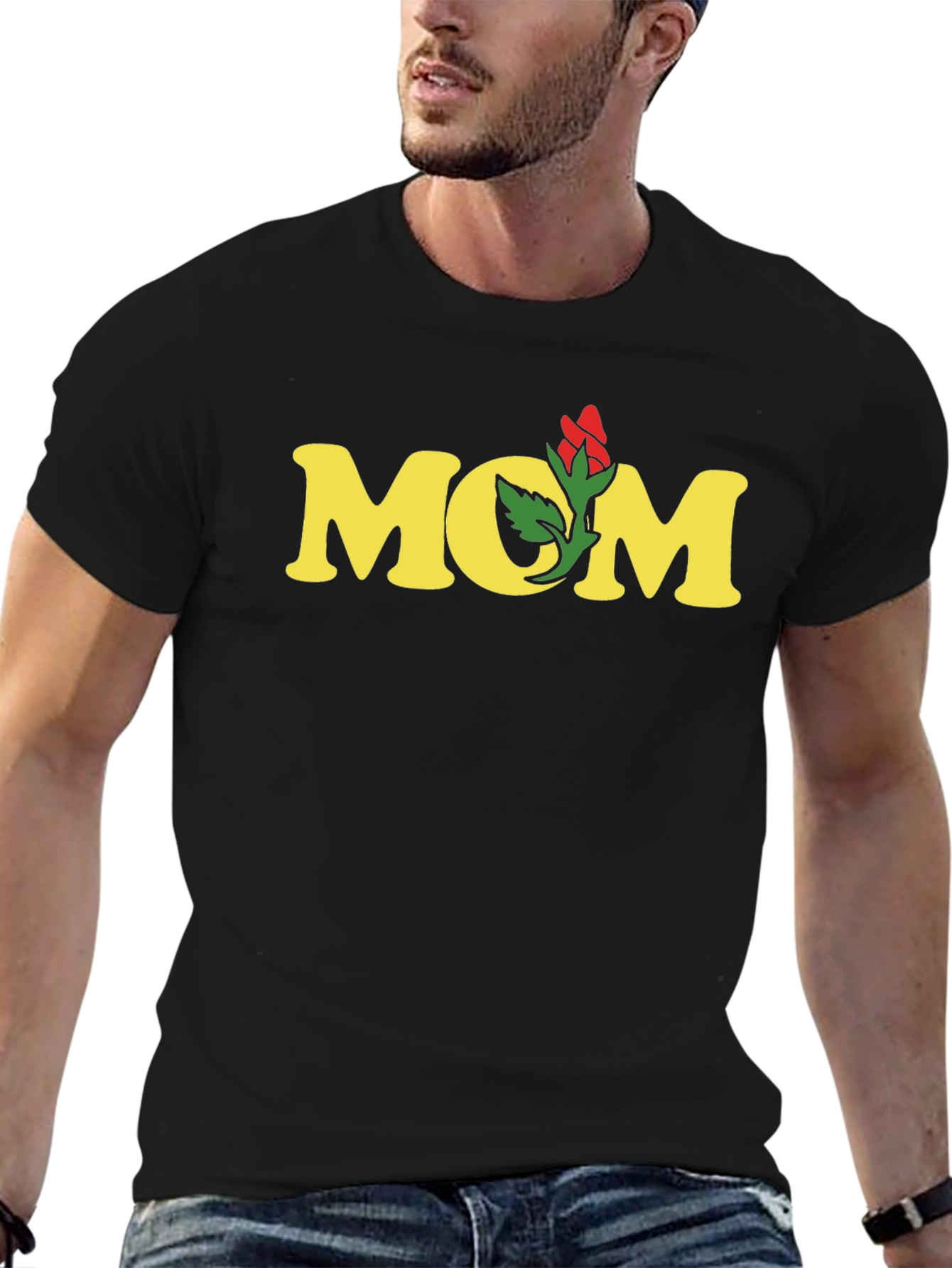 Mom Rose Graphic Tee - Soft Cotton Blend Shirt