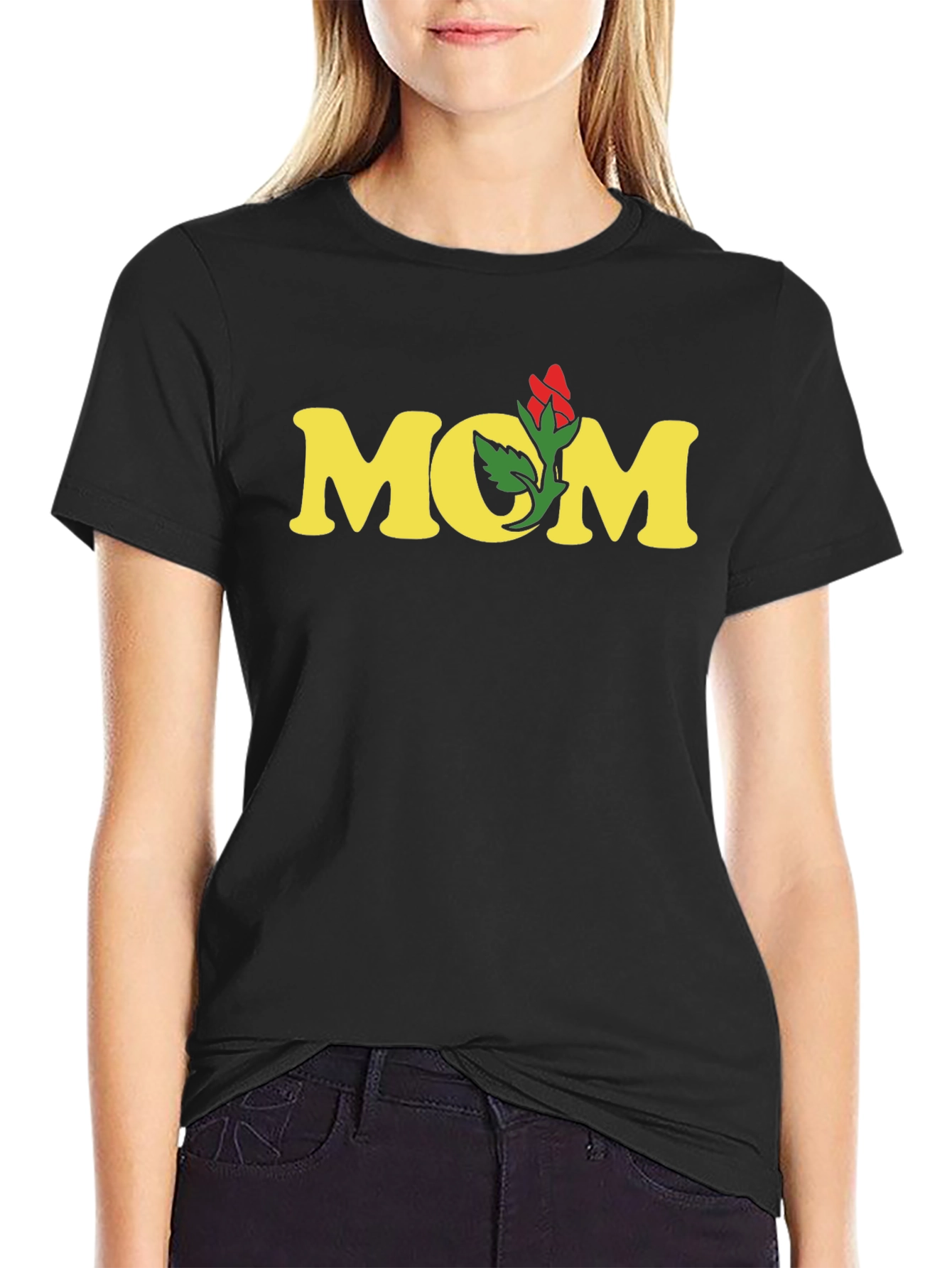 Mom Rose Graphic Tee - Soft Cotton Blend Shirt