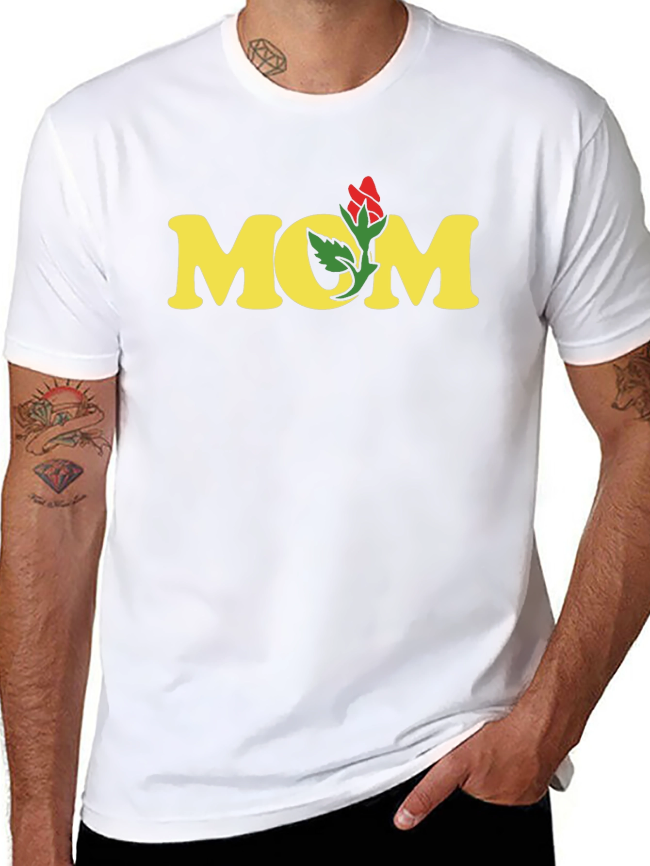 Mom Rose Graphic Tee - Soft Cotton Blend Shirt