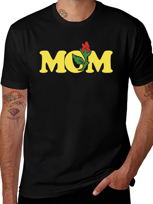 Mom Rose Graphic Tee - Soft Cotton Blend Shirt