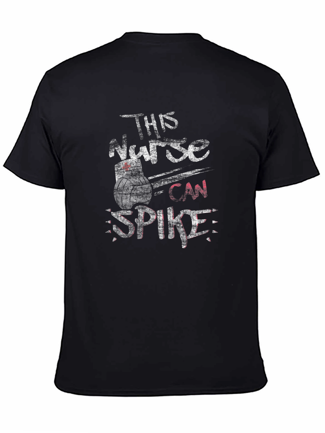This Nurse Can Spike Volleyball T-Shirt - Black