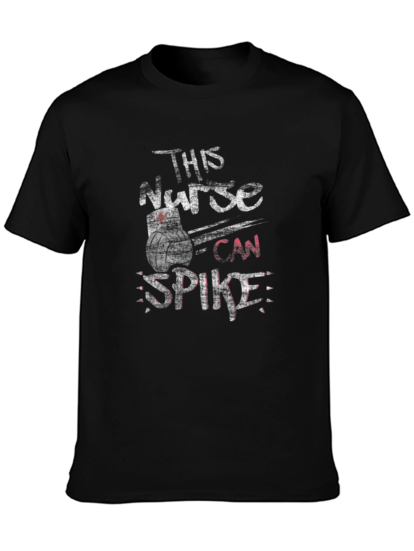 This Nurse Can Spike Volleyball T-Shirt - Black