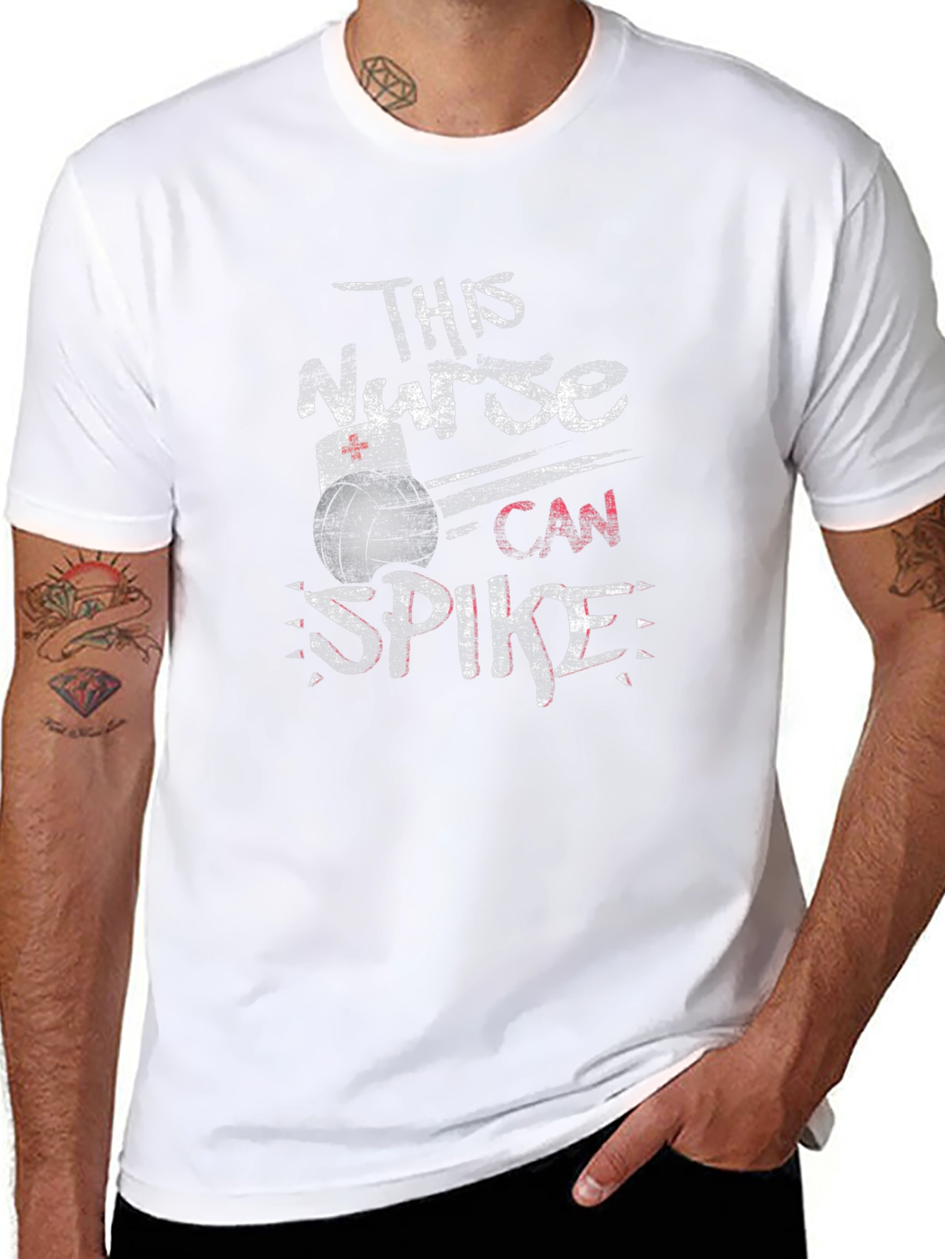 This Nurse Can Spike Volleyball T-Shirt - Black