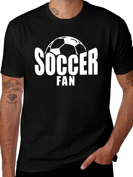 Soccer Fan T-Shirt - Black Graphic Print