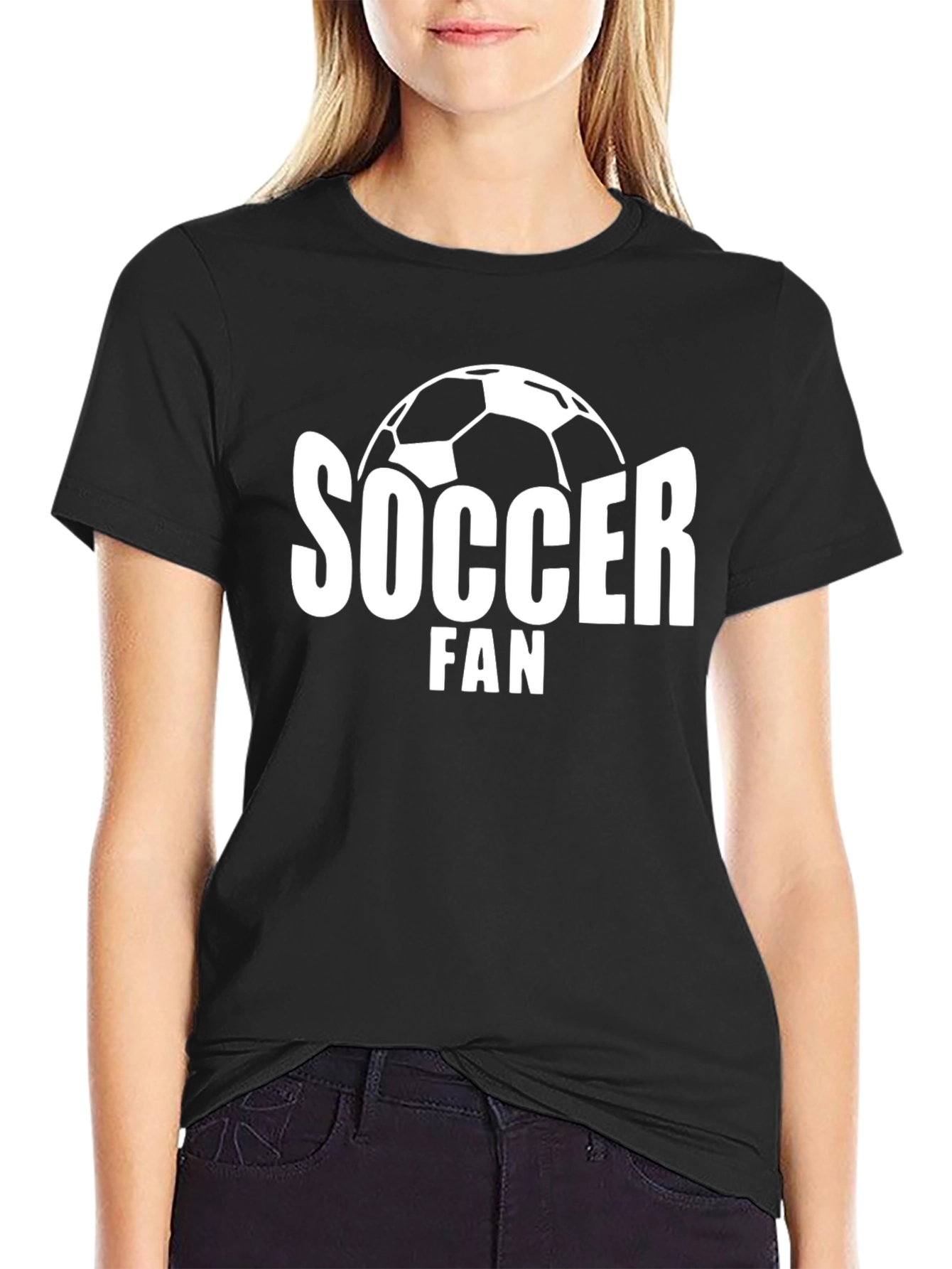 Soccer Fan T-Shirt - Black Graphic Print