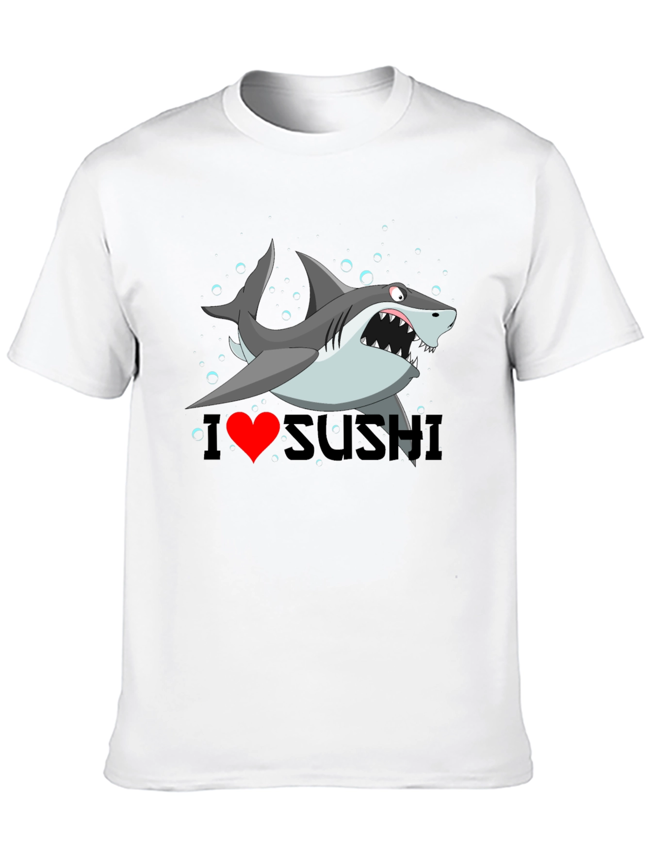 I Heart Sushi Shark Graphic Tee - Black