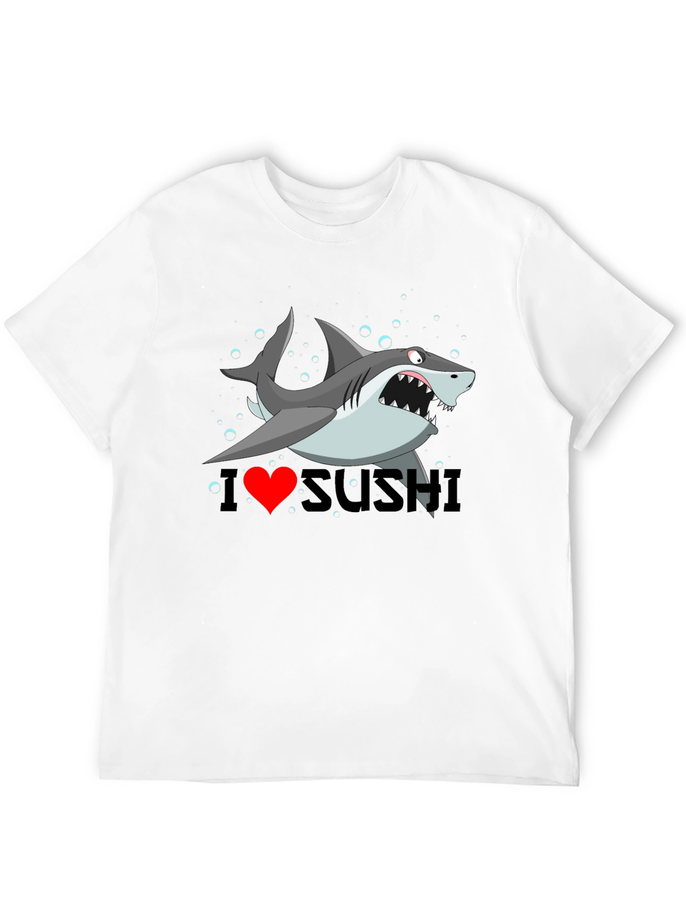 I Heart Sushi Shark Graphic Tee - Black