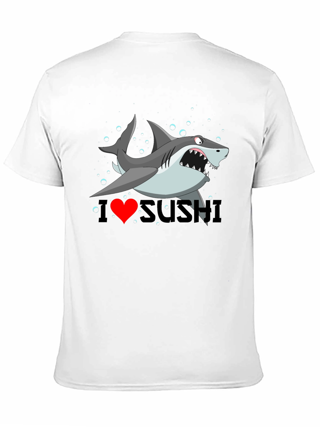 I Heart Sushi Shark Graphic Tee - Black