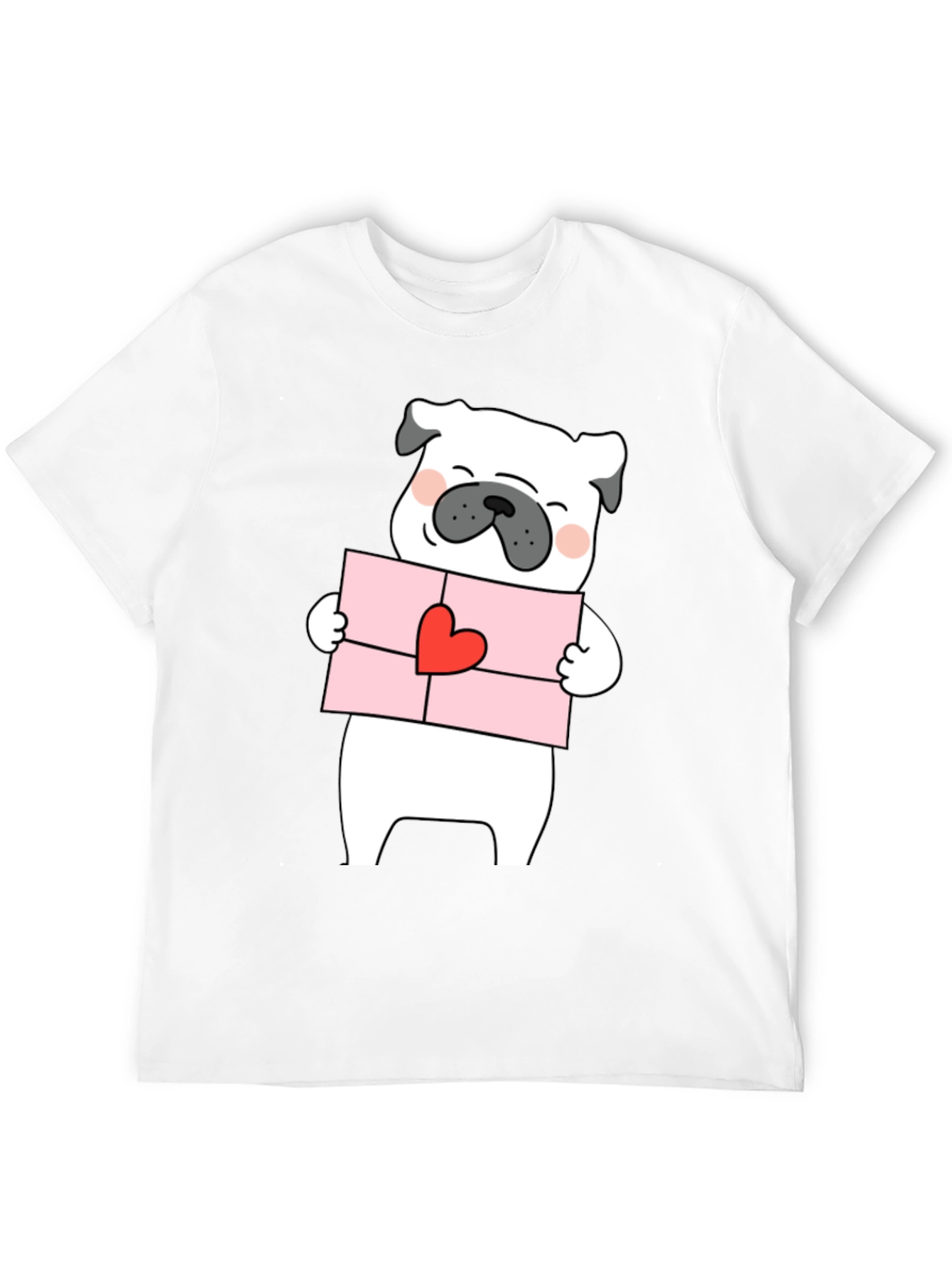 Pug Love Letter Graphic Tee - Black