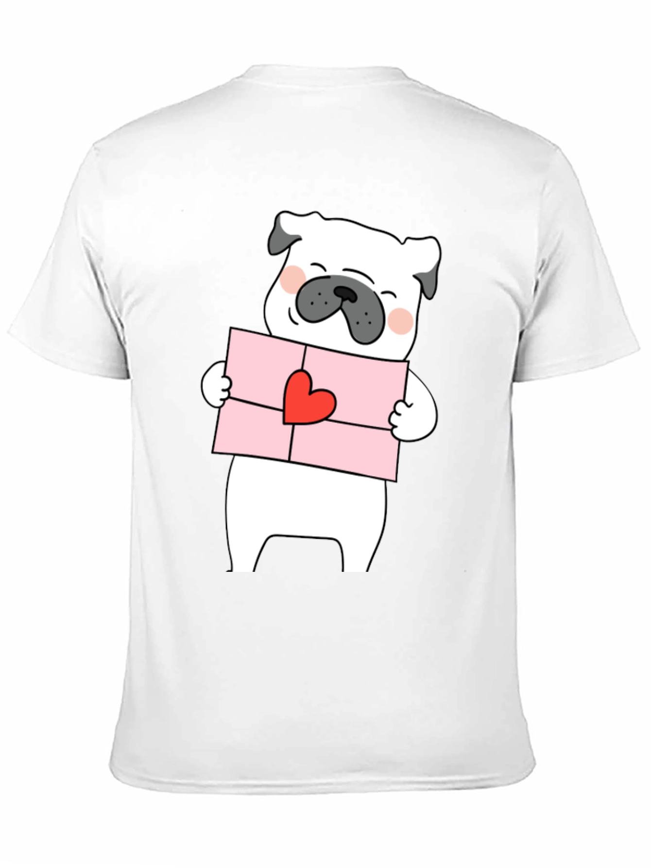 Pug Love Letter Graphic Tee - Black