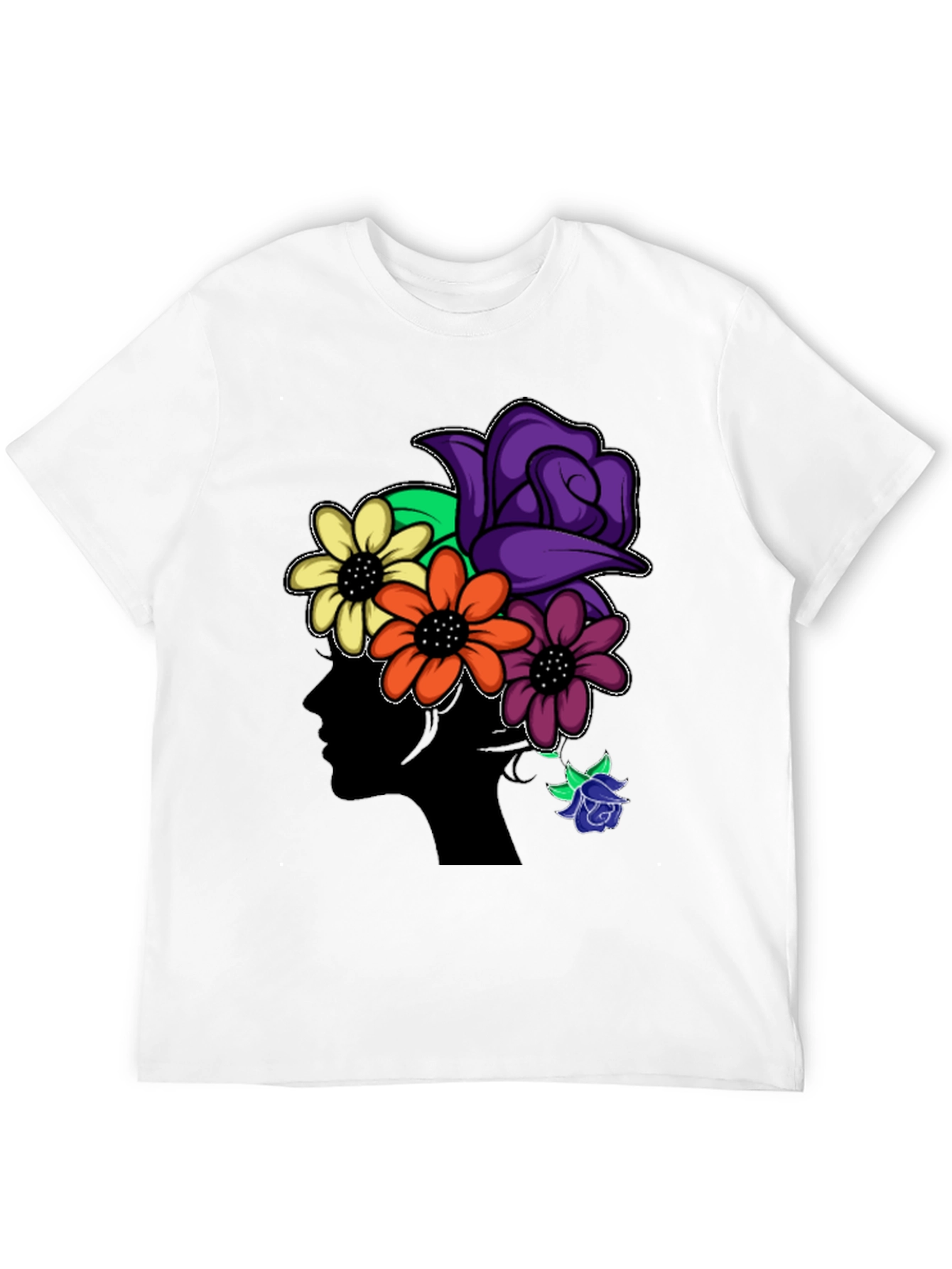 Floral Silhouette Black T-Shirt