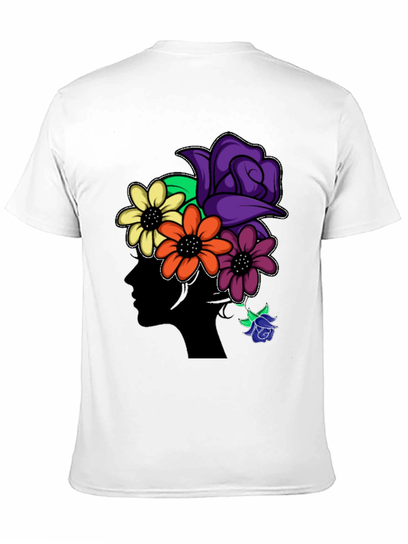 Floral Silhouette Black T-Shirt