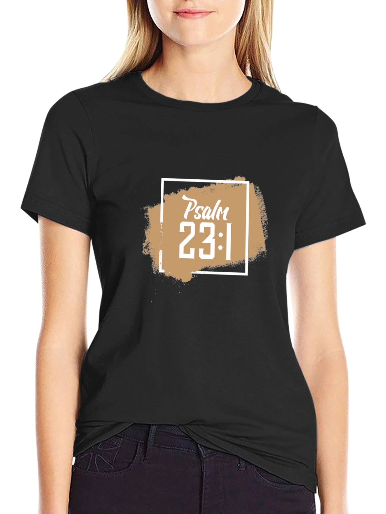 Psalm 23:1 Christian T-Shirt - Black
