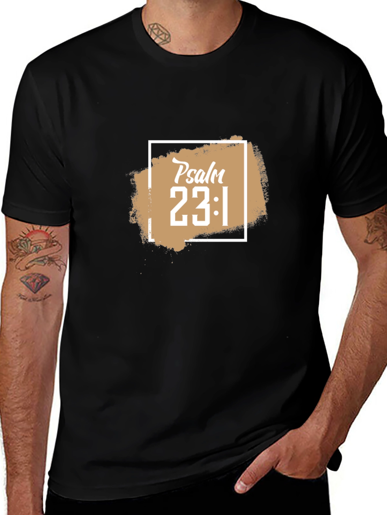 Psalm 23:1 Christian T-Shirt - Black
