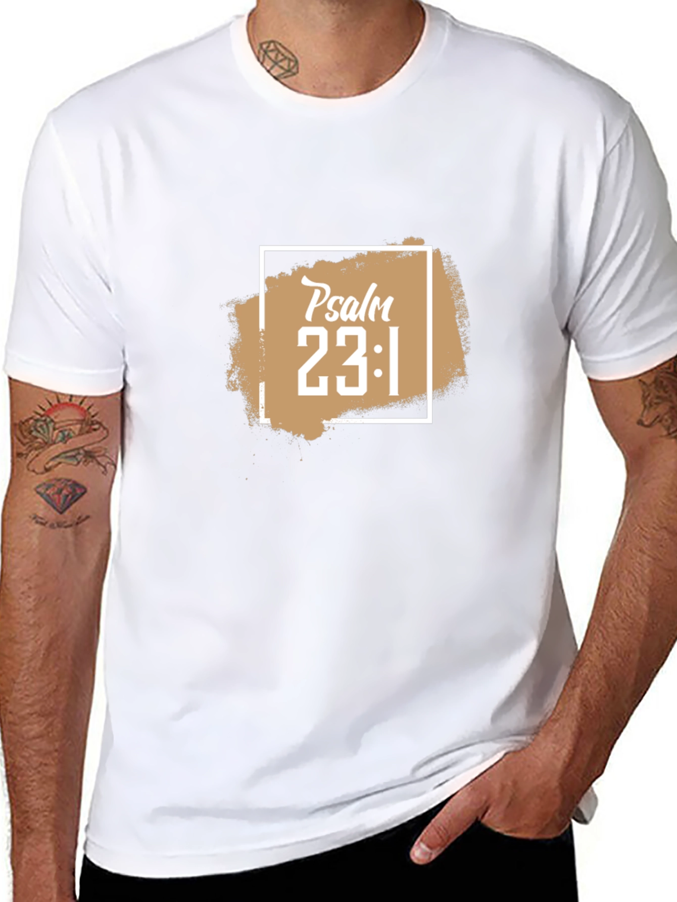 Psalm 23:1 Christian T-Shirt - Black