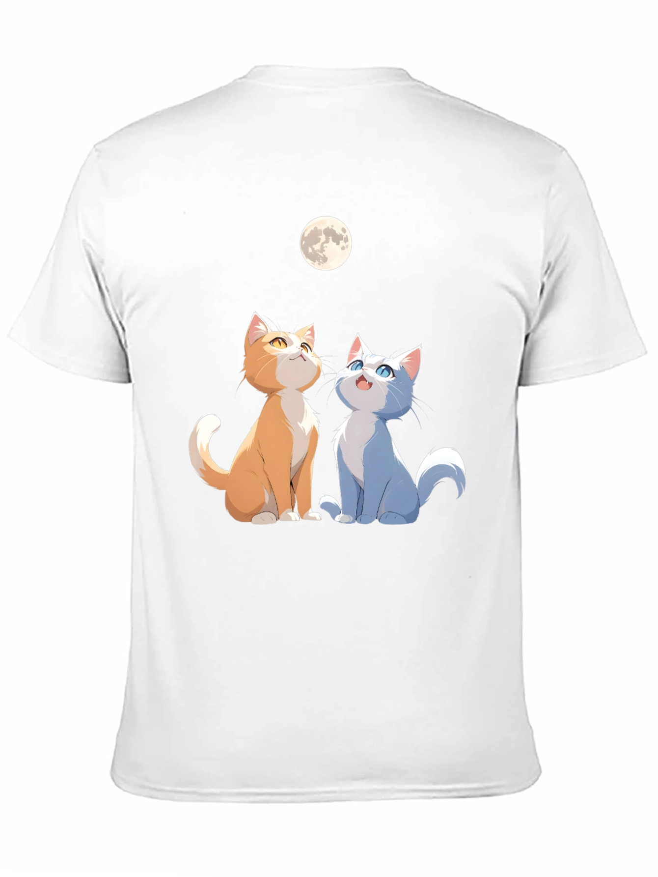Cats Under Moon Graphic Tee - Unisex Black Shirt