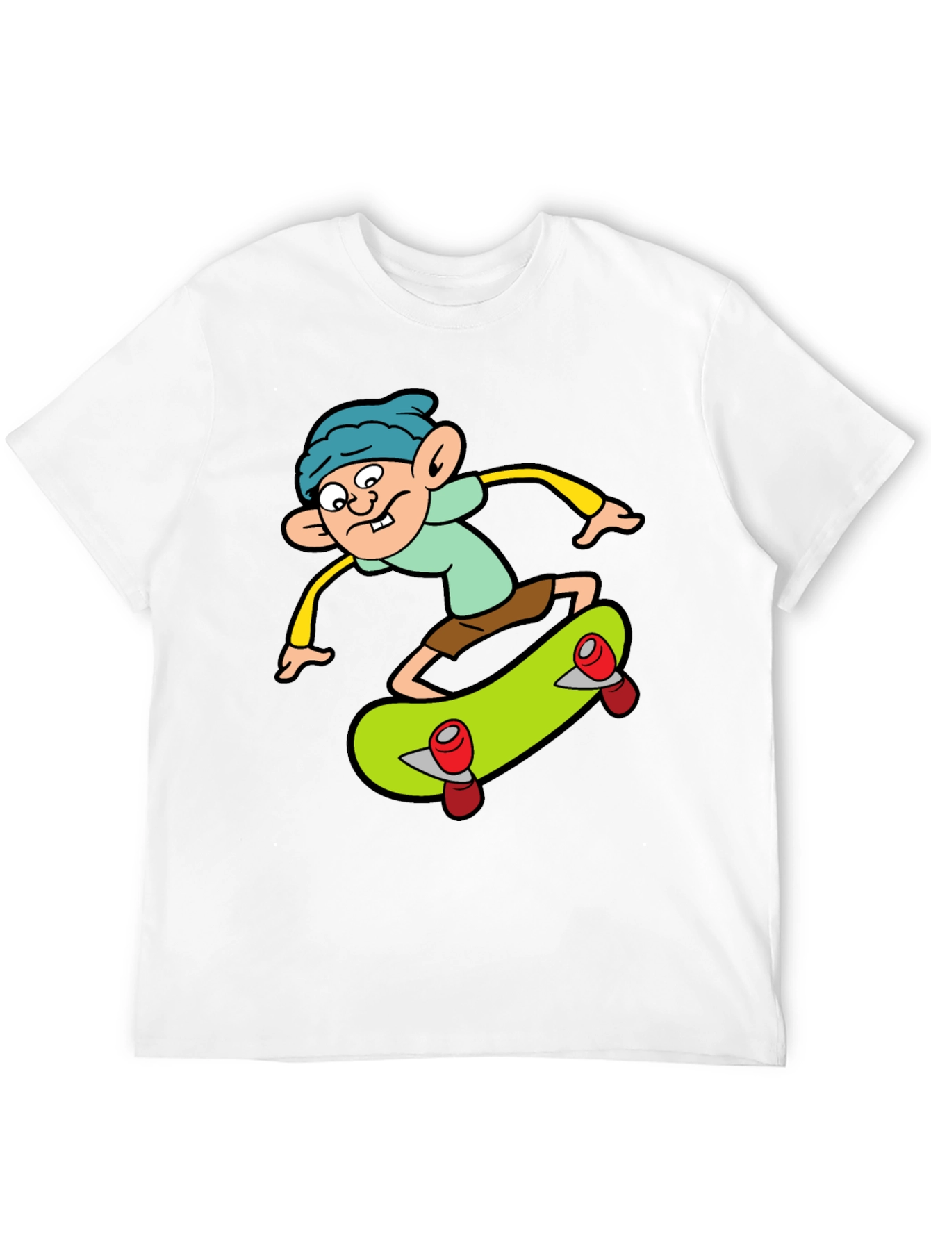 Cartoon Skater Graphic Tee - Black