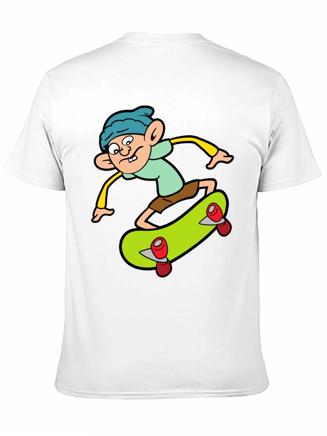 Cartoon Skater Graphic Tee - Black