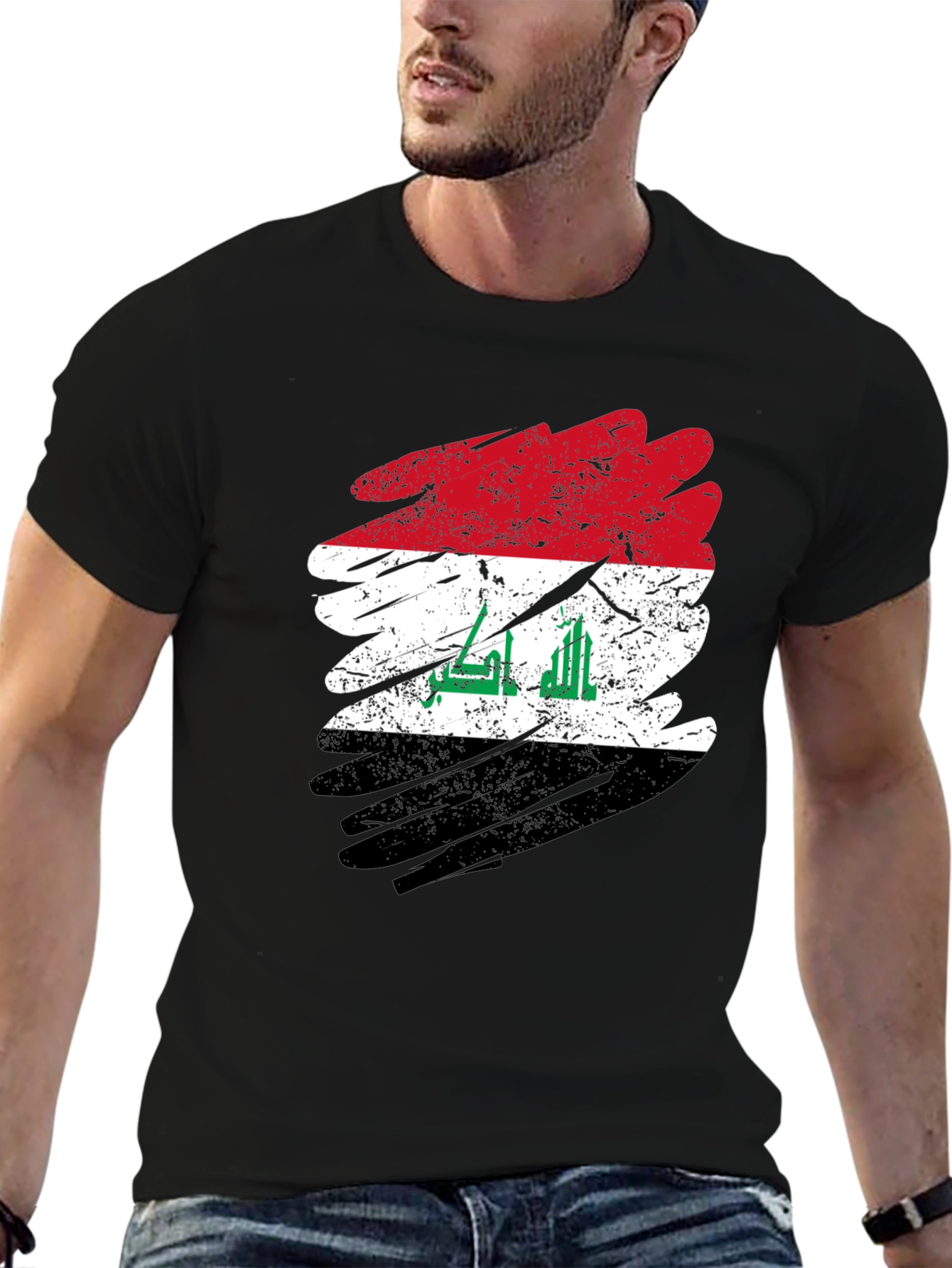Iraq Flag Distressed T-Shirt